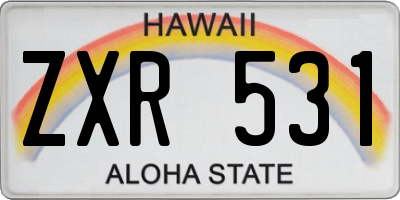 HI license plate ZXR531