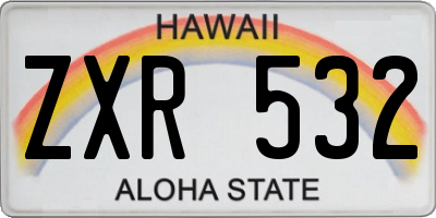 HI license plate ZXR532