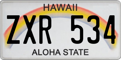 HI license plate ZXR534