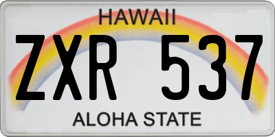 HI license plate ZXR537