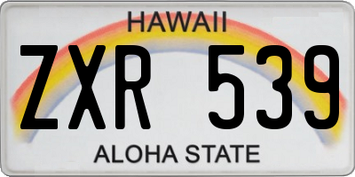 HI license plate ZXR539