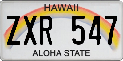 HI license plate ZXR547