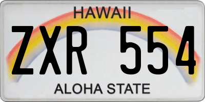 HI license plate ZXR554