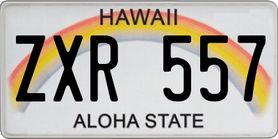 HI license plate ZXR557