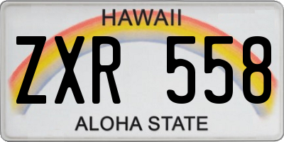 HI license plate ZXR558