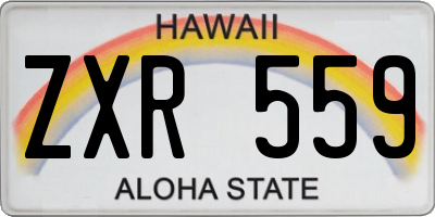 HI license plate ZXR559