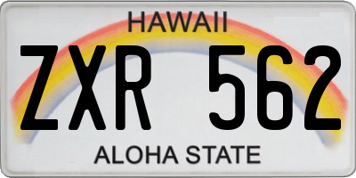 HI license plate ZXR562