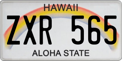 HI license plate ZXR565