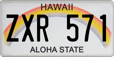 HI license plate ZXR571