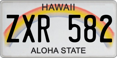 HI license plate ZXR582