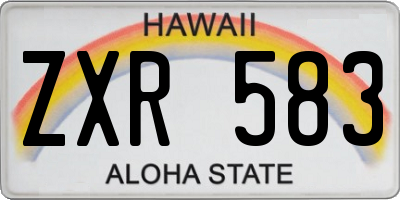 HI license plate ZXR583