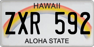 HI license plate ZXR592