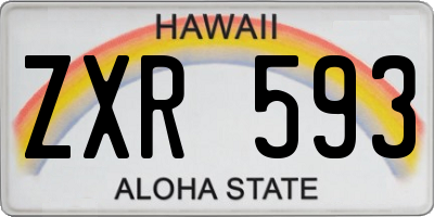 HI license plate ZXR593