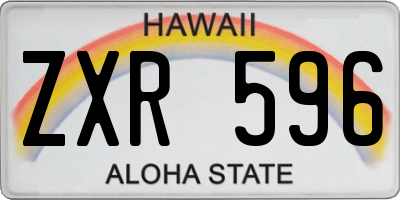 HI license plate ZXR596