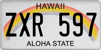 HI license plate ZXR597