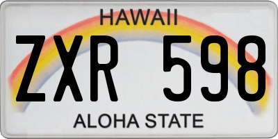 HI license plate ZXR598