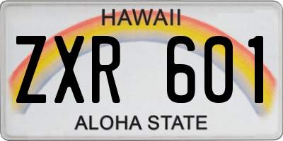 HI license plate ZXR601