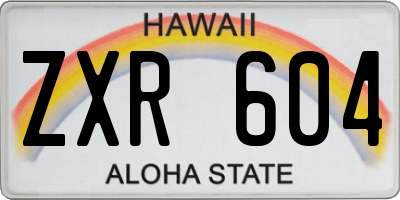 HI license plate ZXR604