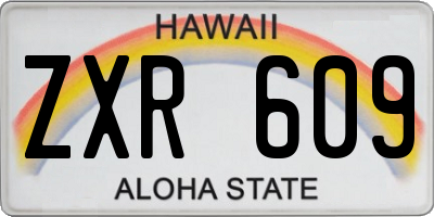 HI license plate ZXR609