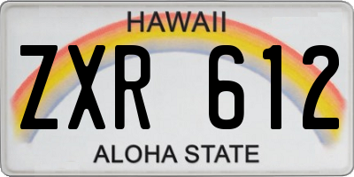HI license plate ZXR612