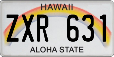 HI license plate ZXR631