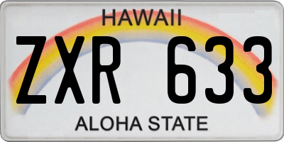HI license plate ZXR633