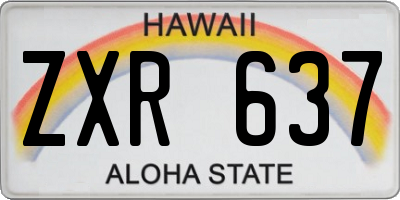HI license plate ZXR637