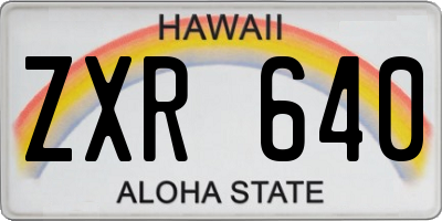 HI license plate ZXR640