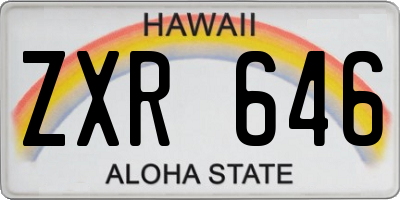 HI license plate ZXR646