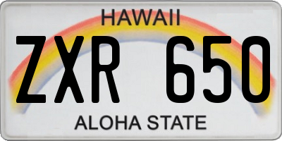 HI license plate ZXR650