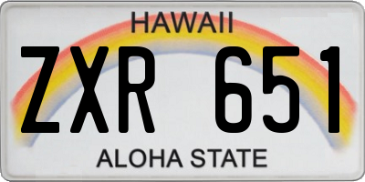 HI license plate ZXR651