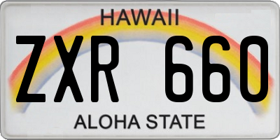HI license plate ZXR660