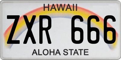HI license plate ZXR666