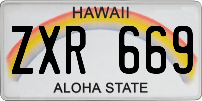 HI license plate ZXR669