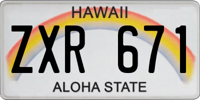 HI license plate ZXR671