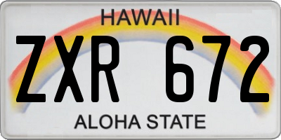 HI license plate ZXR672