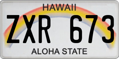 HI license plate ZXR673