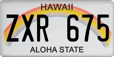 HI license plate ZXR675