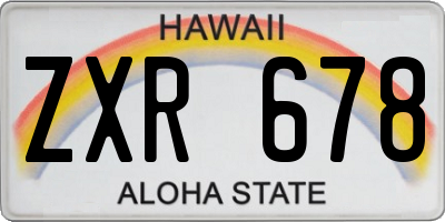 HI license plate ZXR678