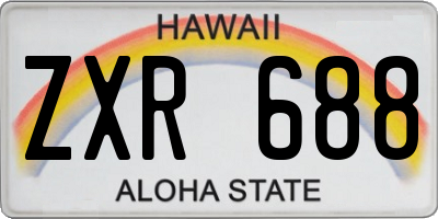 HI license plate ZXR688