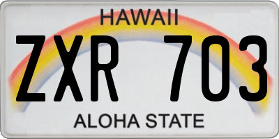 HI license plate ZXR703