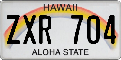 HI license plate ZXR704