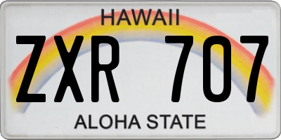 HI license plate ZXR707