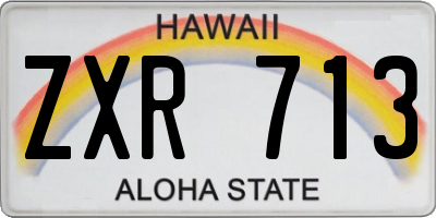 HI license plate ZXR713