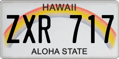 HI license plate ZXR717