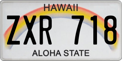 HI license plate ZXR718