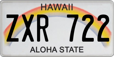 HI license plate ZXR722