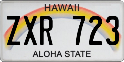 HI license plate ZXR723