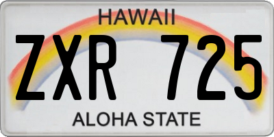 HI license plate ZXR725
