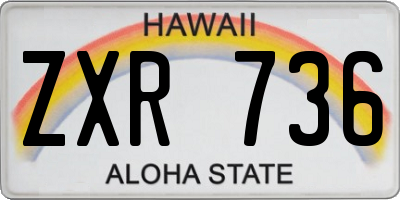 HI license plate ZXR736